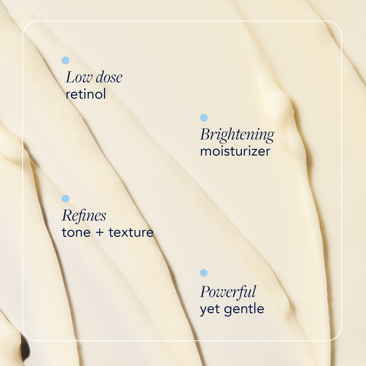 Gros plan de la texture crémeuse ivoire de la crème réparatrice AGELESS+ d’Image Skincare, mentions en anglais